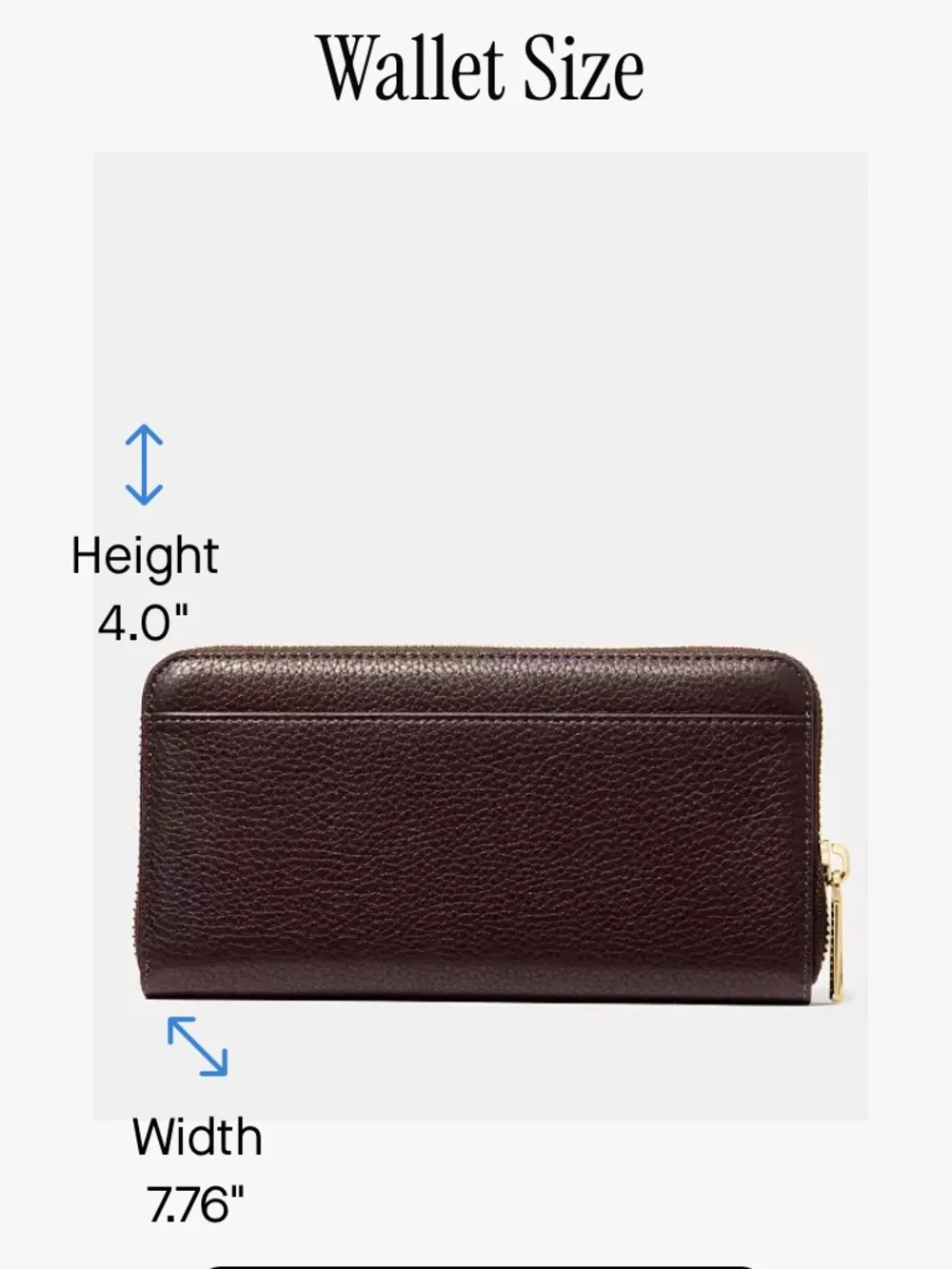 kate spade Plum Textured Leather Wallet with Gold Accent